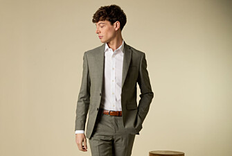 Veste de costume homme Kaki Clair Chiné - LAZARE