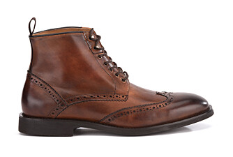 Derby boots homme à lacets Châtaigne patiné - CHARING GOMME CITY
