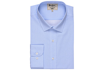 Chemise blanche imprimée motifs bleus - Col français - OSCAR
