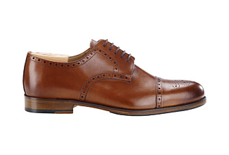 Derbies homme Cognac Patiné semelle cuir avec patin - BALDERTON PATIN