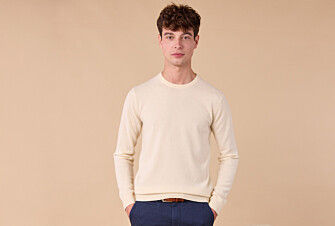 Pull col rond homme laine - Ecru - CONAN