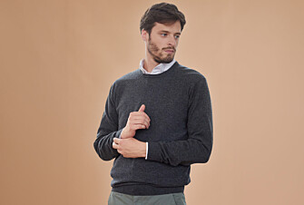 Pull laine homme col rond Gris Anthracite Chiné - CONAN