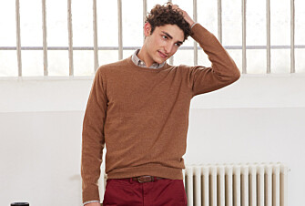 Pull col rond homme laine Noisette Chiné - CONAN
