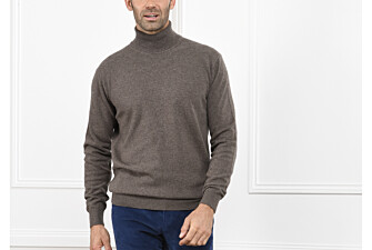 Pull laine homme col roulé Chocolat Chiné - EMERIC