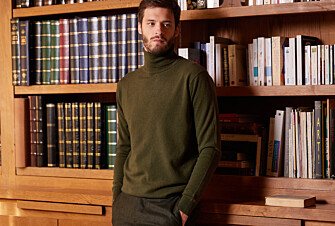 Pull col roulé homme laine Vert - EMERIC