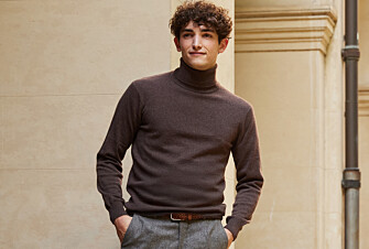 Pull laine homme col roulé Marron Brun - EMERIC