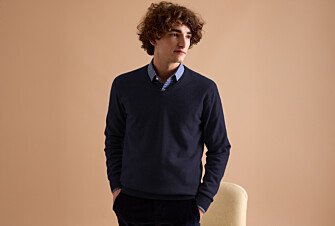 Pull homme laine col V Navy - ELIAN