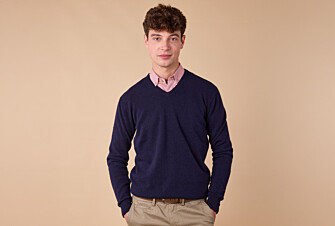 Pull homme laine col V Navy - ELIAN