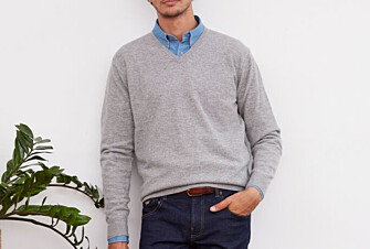 Pull col V homme laine Gris Chiné - ELIAN