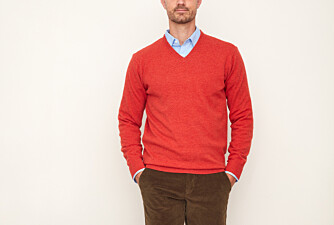 Pull homme laine col V Feu chiné - ELIAN