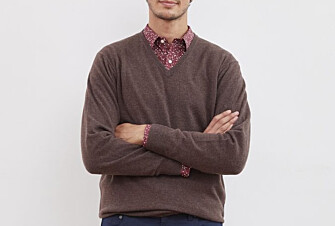 Pull col V homme laine Marron Brun - ELIAN