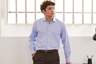 Chemise coton twill bleue - Col italien - CLAUDIO
