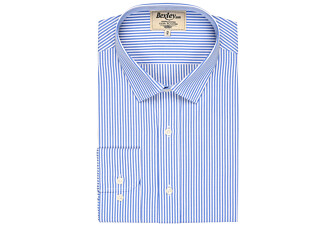 Chemise coton rayée bleu et blanc - MAXIMILIEN