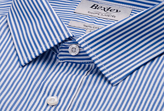 Chemise coton rayée bleu et blanc - MAXIMILIEN