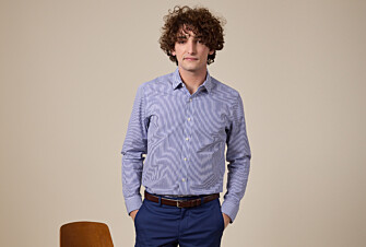 Chemise coton rayée navy et blanc - MAXIMILIEN
