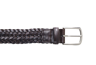 Ceinture en cuir tressée homme Chocolat - NORTHGATE SILVER