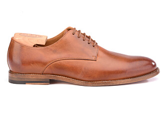 Derbies homme Châtaigne Patiné semelle cuir - HILPERTON