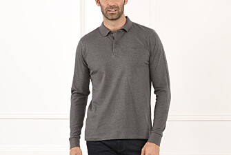 Polo manches longues homme Anthracite Chiné - ALEC ML