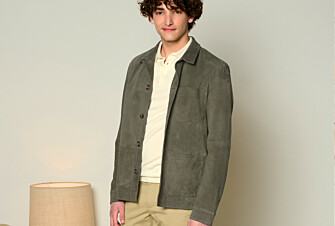 Veste en cuir daim Vert Tilleul - FAUSTIN