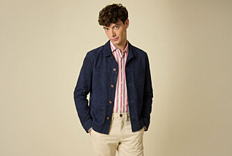 Veste en cuir daim - Navy - FAUSTIN