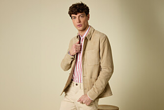 Veste en cuir daim - Beige Clair - FAUSTIN