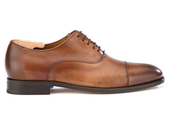 Richelieu homme Cognac Patiné semelle cuir - WINFORD