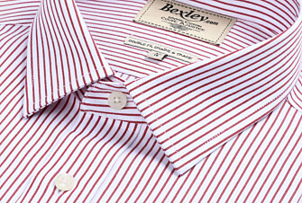 Chemise blanche à rayures rouges - GEOFFROY