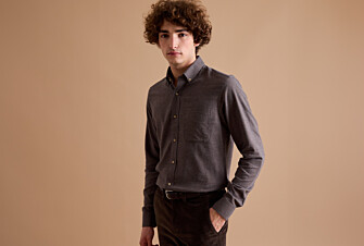 Chemise flanelle Chocolat Chiné - Poche poitrine - ALEXANDER