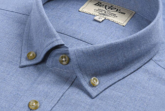 Chemise flanelle bleu chiné - Poche poitrine - ALEXANDER