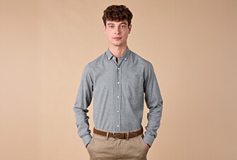 Chemise flanelle Vert Tilleul - Poche poitrine - ALEXANDER