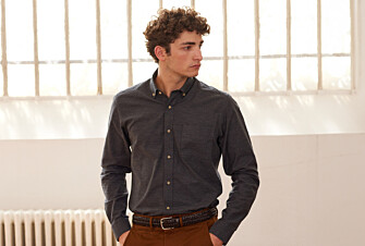 Chemise flanelle Anthracite Chiné - Poche poitrine - ALEXANDER