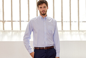 Chemise blanche rayures bleues poche poitrine - BRODERICK