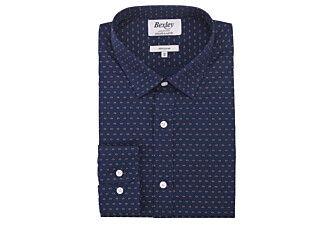 Chemise imprimée marine motif cognac - LÉONCE