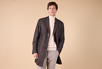 Manteau homme laine & cachemire Chevron Chocolat - HONORÉ II
