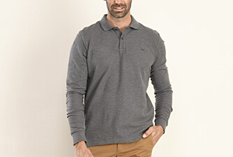 Polo manches longues homme Gris Anthracite Chiné - ANDY II ML