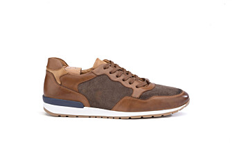 Sneakers homme Châtaigne Patiné et Velours Taupe - CANBERRA II