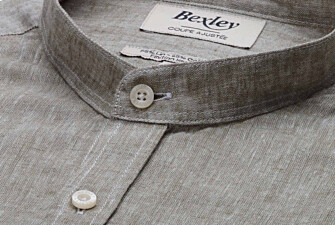 Chemise coton lin Chambray Vert Kaki - ELIBERT