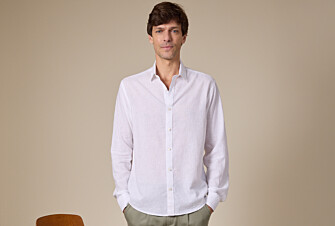 Chemise coton lin blanche unie - SILBERT