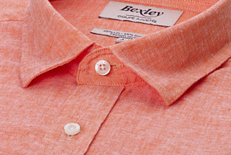 Chemise coton lin Chambray Orange - SILBERT