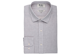 Chemise Homme Chambray Greige Clair - SILBERT