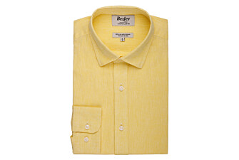 Chemise Homme Chambray Jaune Pale - SILBERT
