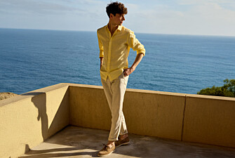 Chemise Homme Chambray Jaune Pale - SILBERT