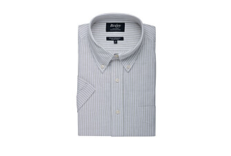 Chemise coton et lin Vert Tilleul et Blanc - Poche poitrine - COLTEN MC