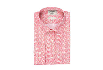 Chemise coton blanche à imprimé fleuri rouge - SULPICE
