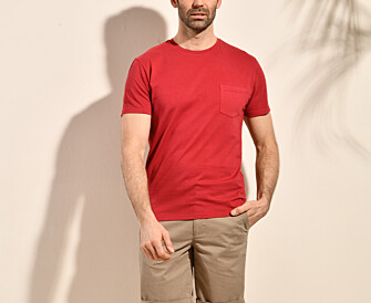 Tee-shirt coton bio uni Rouge basque - EDGAR II