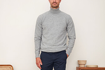 Pull col roulé homme laine Gris Chiné - EMERSTON