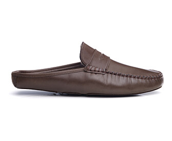 Chaussons ouverts homme cuir Chocolat