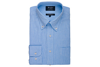 Chemise coton/lin Chambray Bleu Clair - COLTEN