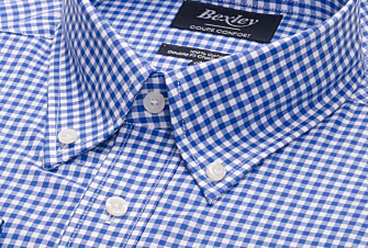 Chemise à carreaux homme bleue clair et blanche - CODELL