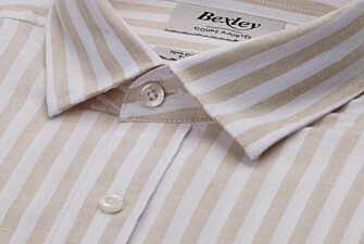 Chemise à rayures Beige Foncé et Blanc - SIMONIN